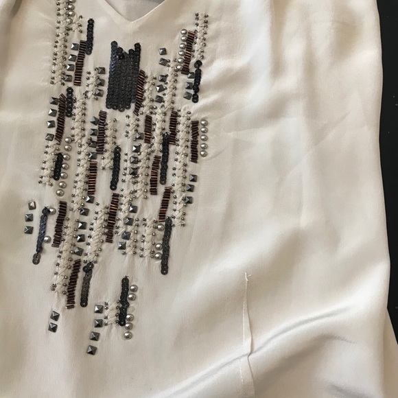 Gold Hawk Beaded Silk Tank Top - Picture 10 of 10